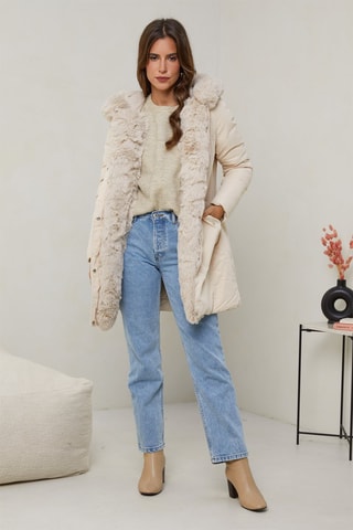 Doudoune à capuche - Beige