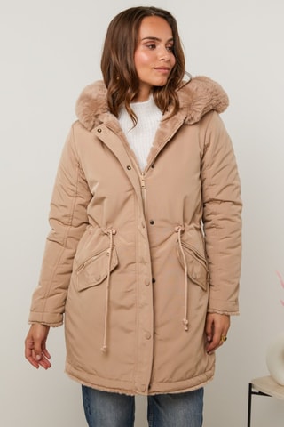Dubbelzijdige Parka met Capuchon  - Camel