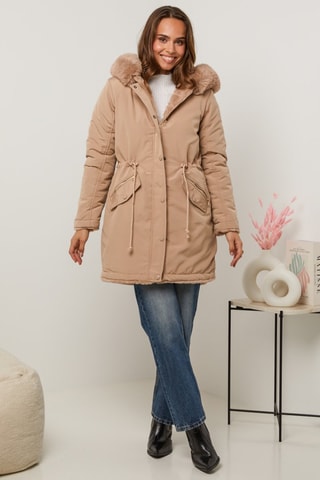 Dubbelzijdige Parka met Capuchon  - Camel