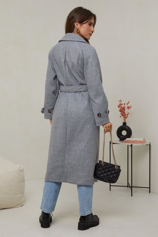 Manteau long droit - Gris