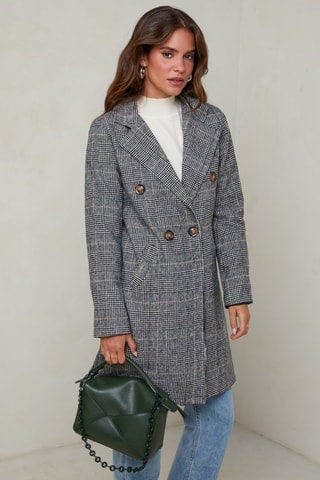 Manteau droit - Blanc et gris