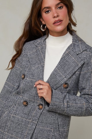 Manteau droit - Blanc et gris