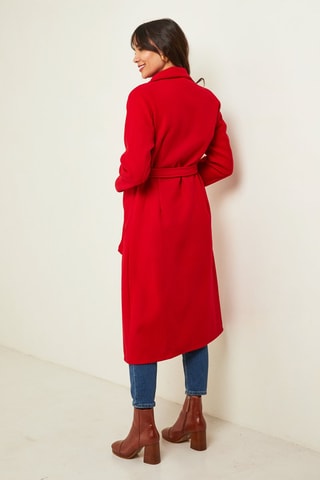 Manteau long droit - Rouge