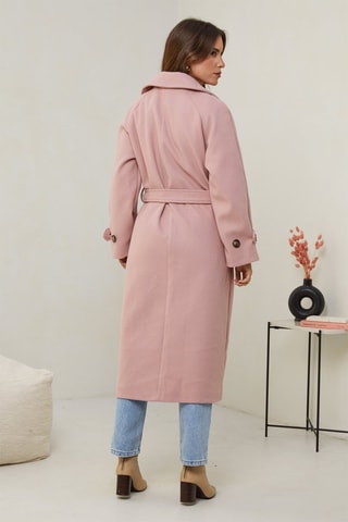 Manteau long droit - Rose