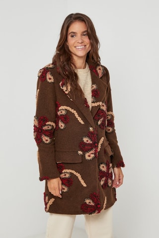 Jas  - Beige, bruin en rood