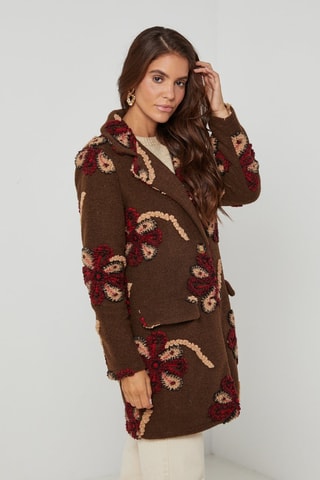 Jas  - Beige, bruin en rood