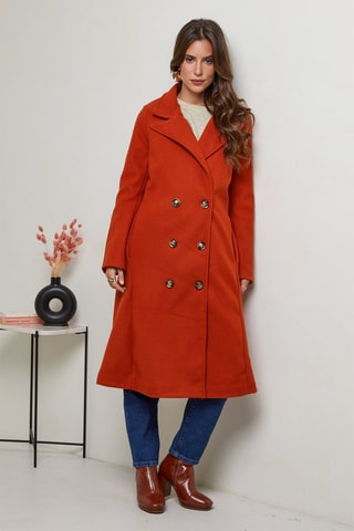Manteau droit - Orange