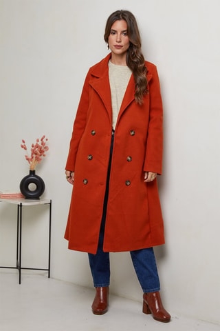 Manteau droit - Orange