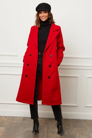 Manteau droit - Rouge