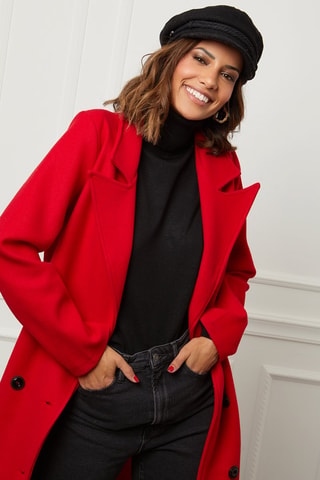 Manteau droit - Rouge