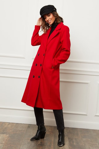 Manteau droit - Rouge