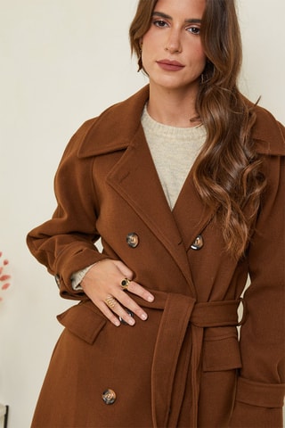 Manteau droit - Marron