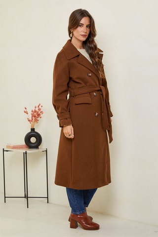 Manteau droit - Marron