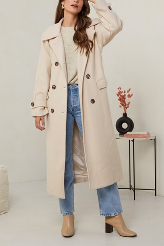 Manteau droit - Blanc