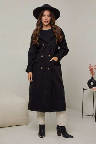 Manteau droit - Noir