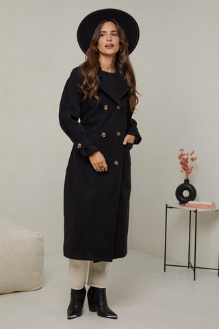 Manteau droit - Noir