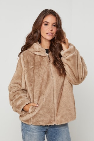 Jasje met Capuchon  - Zwart - Beige