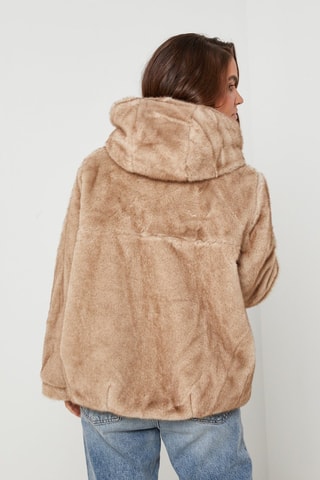 Jasje met Capuchon  - Zwart - Beige