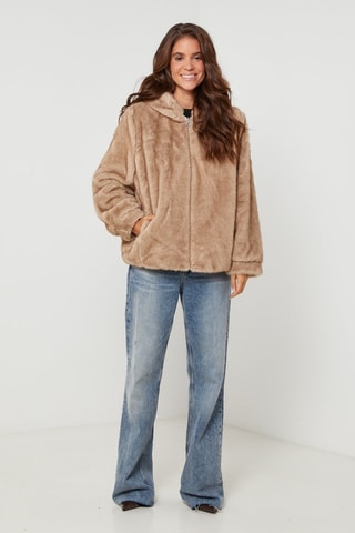 Jasje met Capuchon  - Zwart - Beige