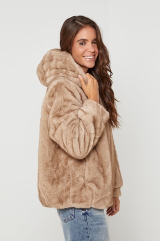 Jasje met Capuchon  - Zwart - Beige