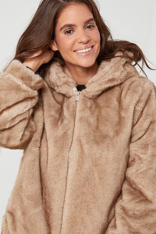 Jasje met Capuchon  - Zwart - Beige