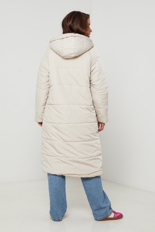 Doudoune droite à capuche - Beige