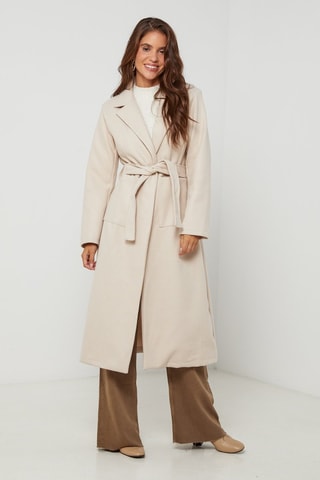 Manteau long droit - Beige