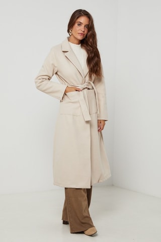 Manteau long droit - Beige