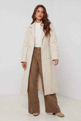 Manteau long droit - Beige