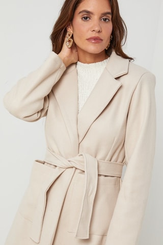 Manteau long droit - Beige