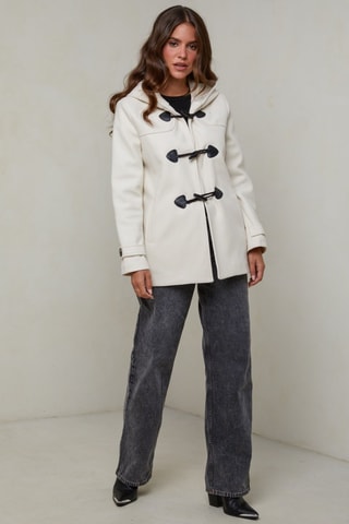 Dufflecoat met Capuchon  - Wit