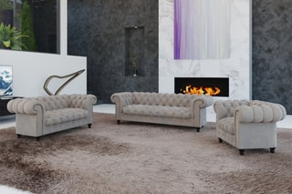 Canapé Chester field Beige foncé