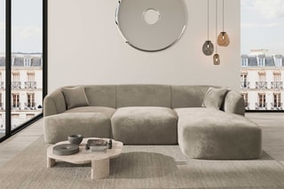 Canapé d'angle gauche Form Ozura Beige foncé