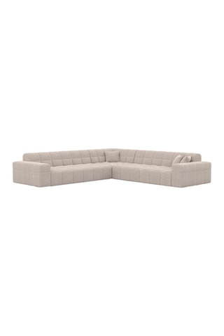 Canapé d'angle Cardano - Beige - 6 places - Tissu structuré