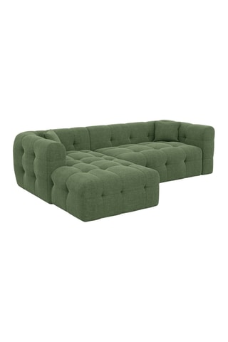 Canapé d'angle gauche Baloo - Vert - Tissu structuré - 5 places