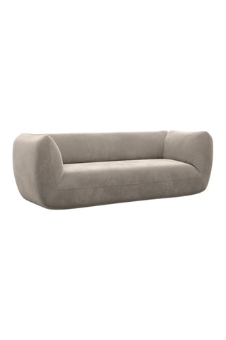 Canapé droit Leroy - Beige foncé - 3 places - Tissu velours