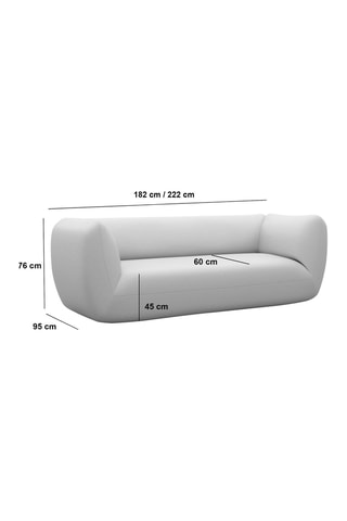 Canapé droit Leroy - Beige foncé - 3 places - Tissu velours