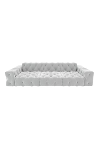 Canapé Volt - Gris clair - 4 places - En tissu velours