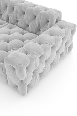 Canapé Volt - Gris clair - 4 places - En tissu velours