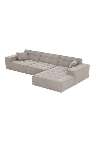 Canapé d’angle droit Atlantis - Ecru - 5 places - En polyester