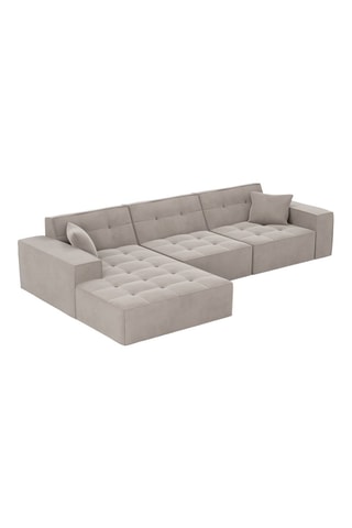 Canapé d’angle gauche Atlantis - Ecru - 5 places - En polyester