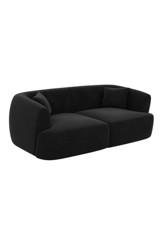 Canapé Ozura - Noir - 2 places - Tissu velours
