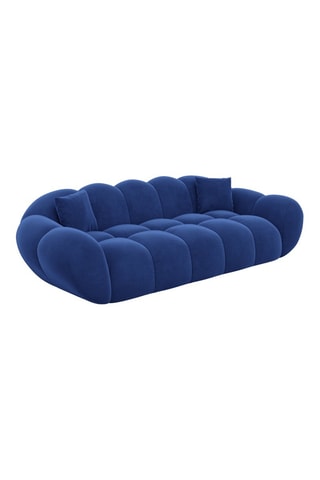 Canapé Sagnia - Bleu - 3 places - En tissu velours