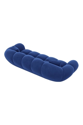 Canapé Sagnia - Bleu - 3 places - En tissu velours