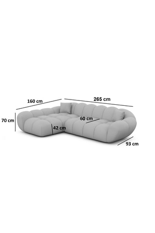 Canapé d'angle gauche Sagnia - Beige - 4 places - En tissu structuré