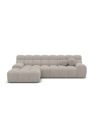 Canapé d'angle gauche Bonobo - Beige - 4 places - En tissu bouclette