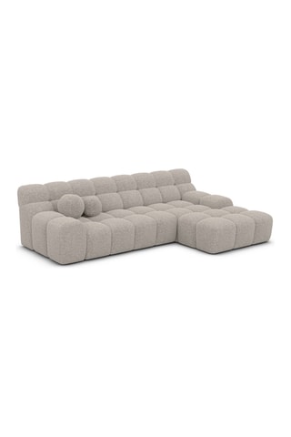 Canapé d'angle droit Bonobo - Beige - 4 places - En tissu bouclette