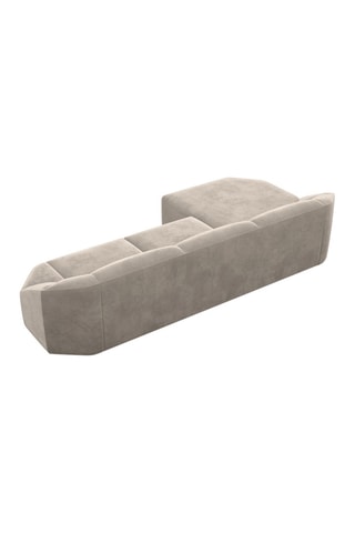 Canapé d'angle gauche Laguna - Beige foncé - 5 places - Toucher velours