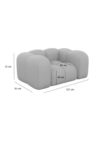 Fauteuil Nuvola - Beige foncé - Tissu toucher velours