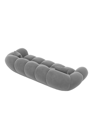 Canapé Sagnia - Gris - 3 places - En tissu velours